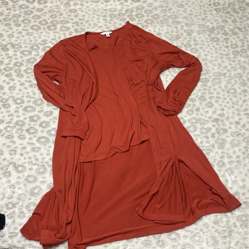Women’s shirt with attached cardigan- 1 piece